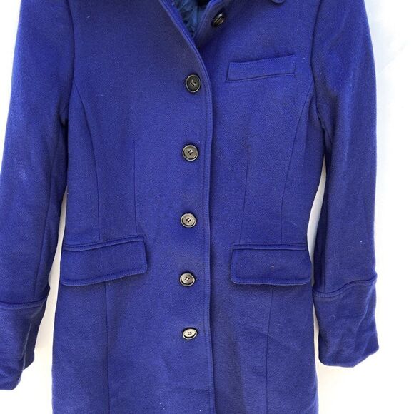J. Crew Double Cloth Lady Day Royal Blue Long Peacoat - Picture 6 of 11